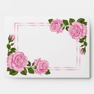 Pretty Pink Corner Bouquets Envelopes