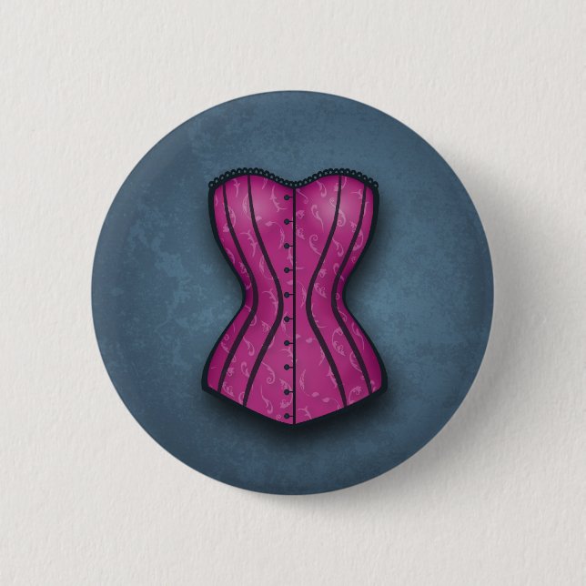 Pretty Pink Corset 6 Cm Round Badge (Front)