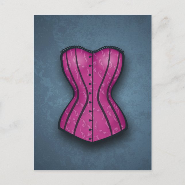 Pretty Pink Corset Postcard (Front)