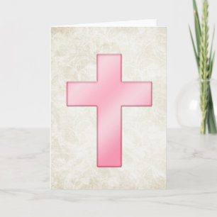 Pretty Pink Cross 3 Blank Christian Greeting Card