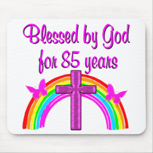 PRETTY PINK CROSS 85TH BIRTHDAY DESIGN MOUSE PAD