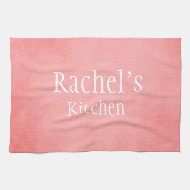 Pretty Pink Custom Name Tea Towel (Horizontal)