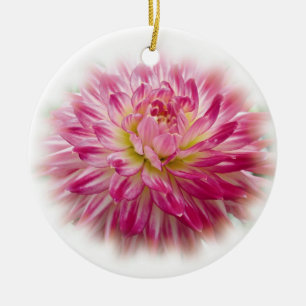 Pretty Pink Dahlia Christmas Ornament