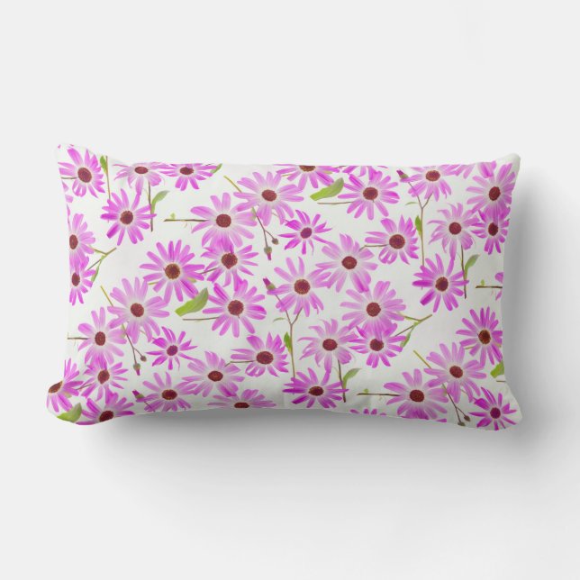 Pretty Pink Daisies Lumbar Cushion (Front)