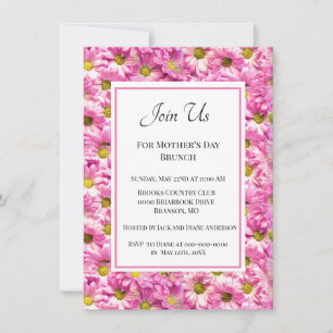 Pretty Pink Daisies Mother's Day Brunch Invitation