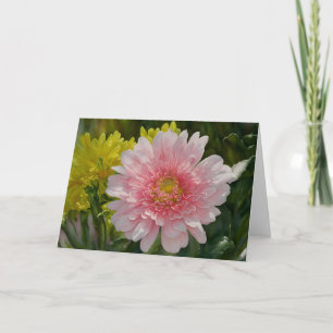 Pretty Pink Daisy Flower Art Note Card