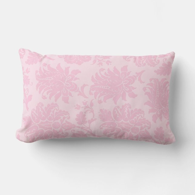 Pretty Pink Damask Pillow (Front)