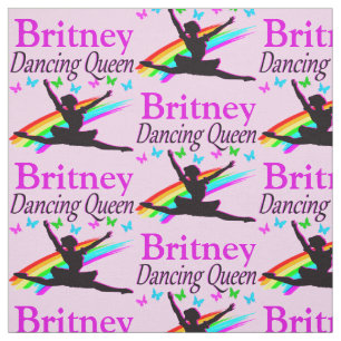 PRETTY PINK DANCING QUEEN PERSONALIZED FABRIC
