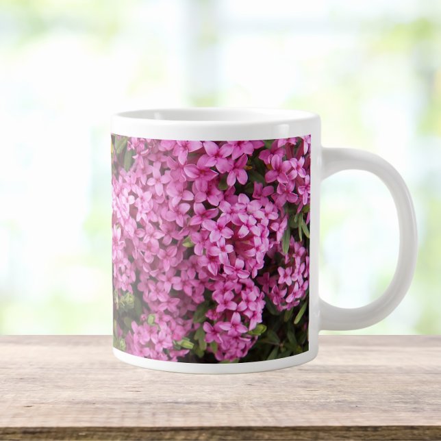 Pretty Pink Daphne Floral Large Coffee Mug (In Situ)