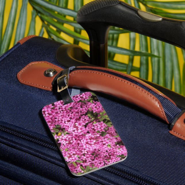Pretty Pink Daphne Floral Luggage Tag (Front Insitu 1)