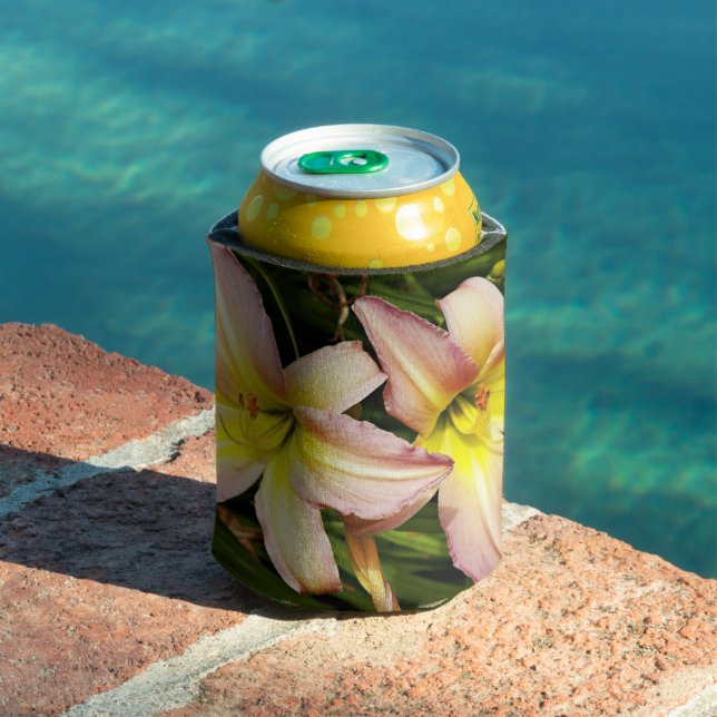 Pretty Pink Daylilies Floral Can Cooler (In Situ Pool)