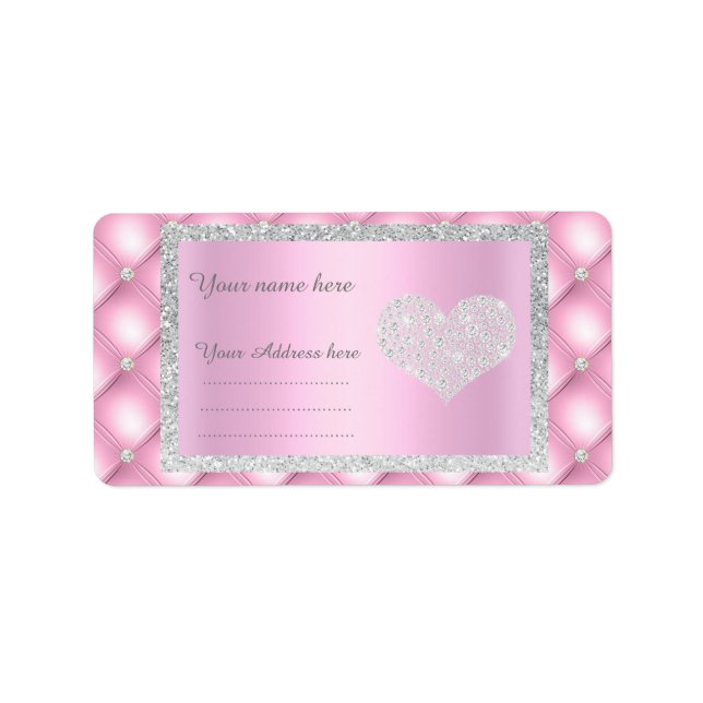 PRETTY pink Diamond ADDRESS LABELS BY IDODESIGNS (Front)