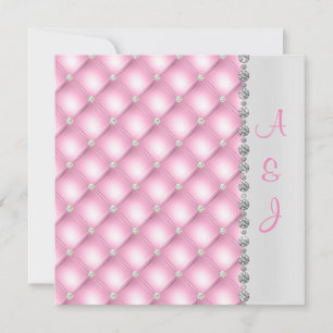 PRETTY PINK DIAMOND  WEDDING INVITATION