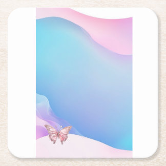 Pretty Pink Diamonte Butterfly Paper Coaster