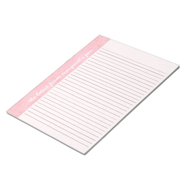 Pretty Pink Edged Personalised Notepad (Angled)