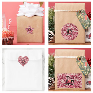 Pretty Pink Elegant Best Mum Ever Floral Star Sticker