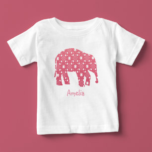 Pretty Pink Elephant Baby T-Shirt