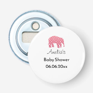 Pretty Pink Elephant Personalised Baby Shower  Bottle Opener