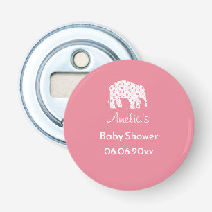 Pretty Pink Elephant Personalised Baby Shower  Bottle Opener