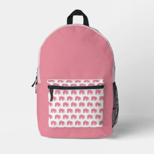 Pretty Pink Elephant Printed Backpack