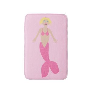 Pretty Pink Fantasy Mermaid Bath Mat
