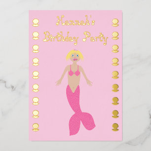 Pretty Pink Fantasy Mermaid Custom Birthday