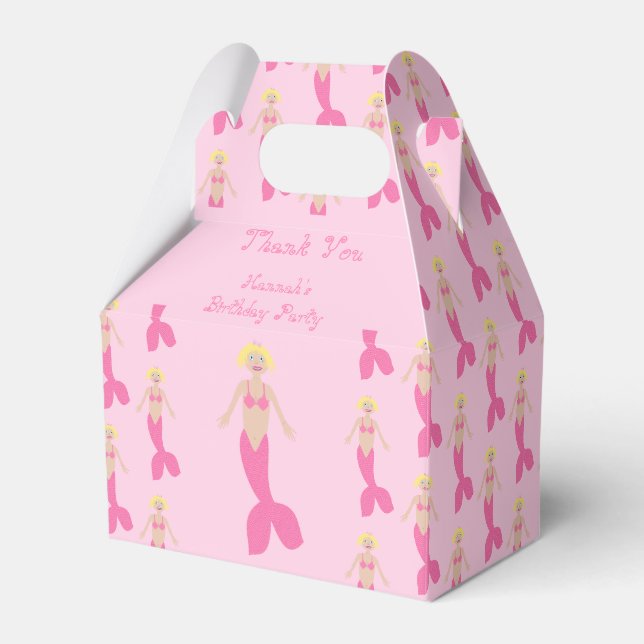 Pretty Pink Fantasy Mermaid Custom Favour Box (Front Side)