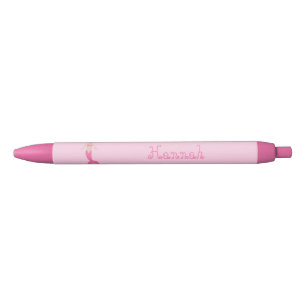 Pretty Pink Fantasy Mermaid Custom Name Blue Ink Pen