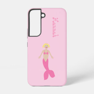 Pretty Pink Fantasy Mermaid Custom Name Samsung Galaxy Case
