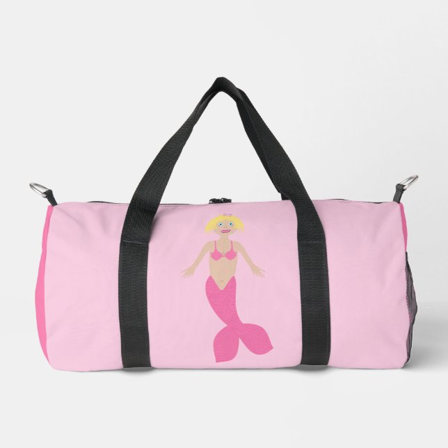 Pretty Pink Fantasy Mermaid Duffle Bag (Front)