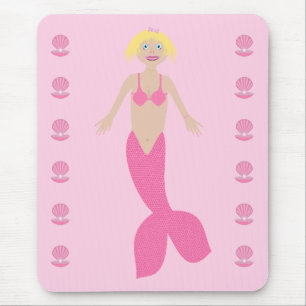 Pretty Pink Fantasy Mermaid Mouse Pad