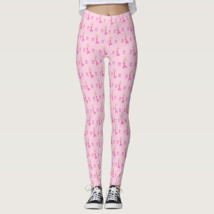 Pretty Pink Fantasy Mermaid Patterned Leggings