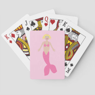 Pretty Pink Fantasy Mermaid Playing Cards