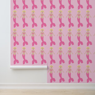 Pretty Pink Fantasy Mermaid Wallpaper