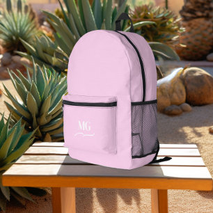 Pretty Pink Feminine Monogrammed,  Printed Backpack