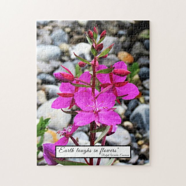 Pretty Pink Fireweed Wildflowers Bloom in Canada Jigsaw Puzzle (Vertical)