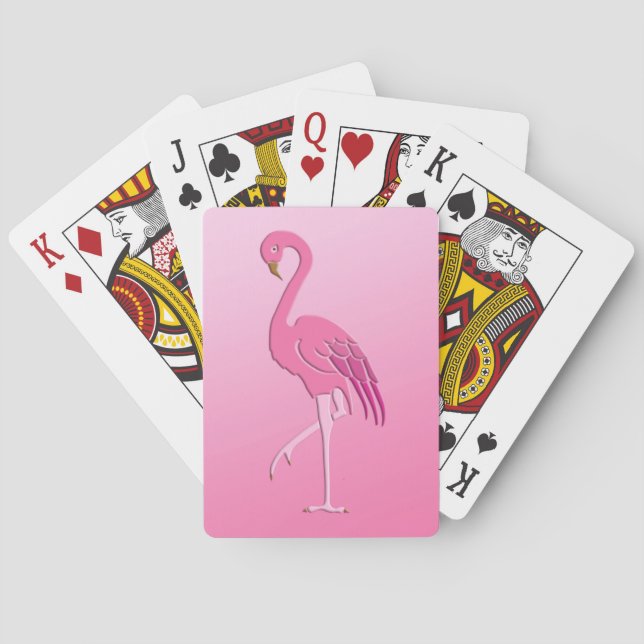 Pretty Pink Flamingo Fuchsia and  Pale Pink Playing Cards (Back)