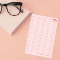Pretty Pink Flamingo Lined Personalised