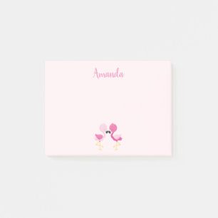 Pretty Pink Flamingo Love Post-it Notes