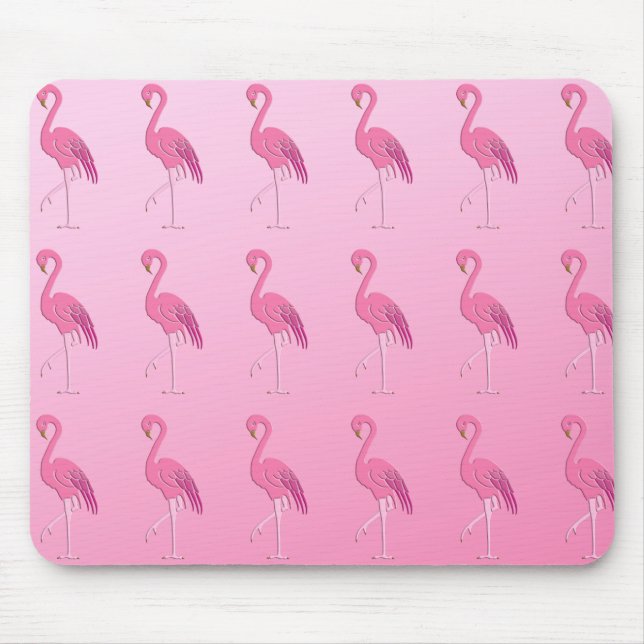 Pretty pink flamingo mouse pad (Front)