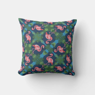 Pretty Pink Flamingo Pattern Cushion