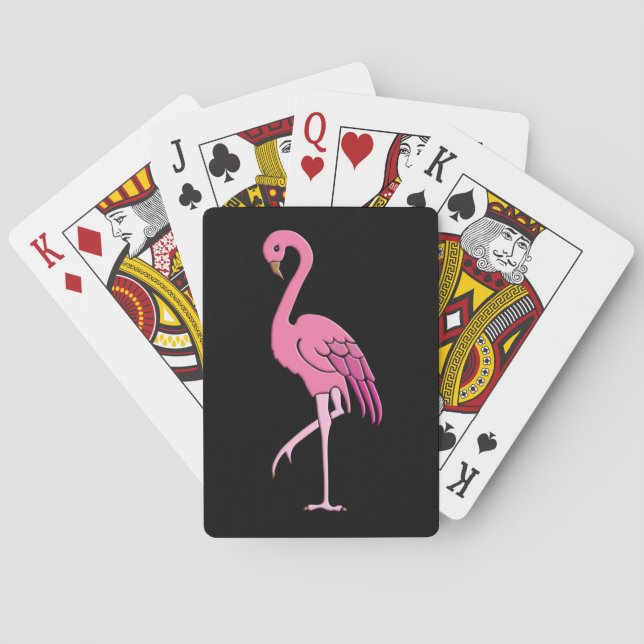 Pretty pink flamingo playing cards (Back)
