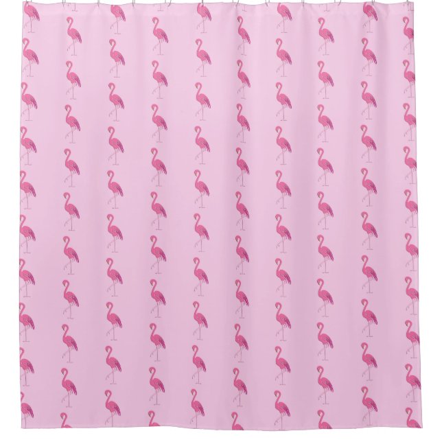 Pretty pink flamingo shower curtain (Front)