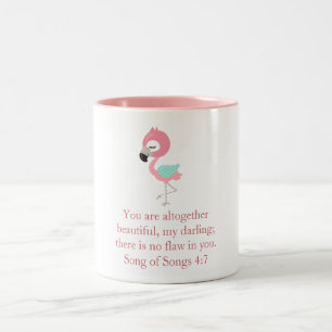 Pretty Pink Flamingo Two-Tone Coffee Mug