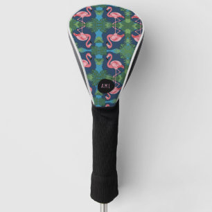 Pretty Pink Flamingo with Name Golf Head Cover