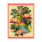 PRETTY PINK FLAMINGOS IN TROPICAL FOREST POSTCARD