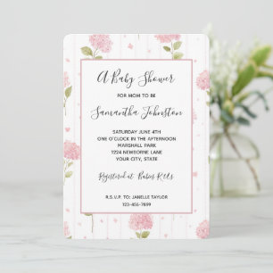 Pretty Pink Floral Baby Shower Invitation
