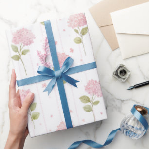 Pretty Pink Floral Birthday Wrapping Paper