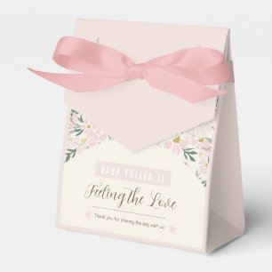 Pretty Pink Floral Boho Baby Shower Invitation Favour Box