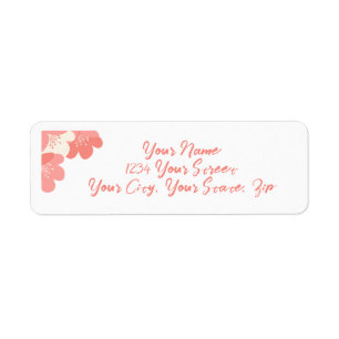 Pretty Pink Floral Corner Return Address Label